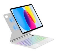 SENGBIRCH Tastiera Magic per iPad A16 11° Gen 2025/10° Gen 10.9" 2022 - Retroilluminazione tedesca QWERTZ Multi-Trackpad Keyboard, Custodia per iPad 11/10th, colore: Bianco