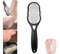 SENGHUI Stainless Steel Foot File Exfoliating Pedicure Device, Foot Files Callus Remover, Heel Scraper for Cracked Heels (Black)