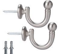 SENGLIDA Set di 2 supporti metallici per tende a testa tonda a parete, in nichel opaco