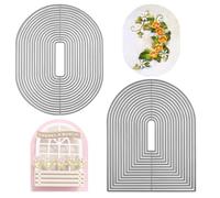 SENHAI Fustelle in metallo ad arco e bordo ovale per la creazione di biglietti, stencil in metallo per goffratura di carta, forniture per album fai da te e scrapbooking