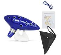 SENHAI Ocarina con cordino da collo e libro di canzoni, a 12 fori Do contralto, con scatola regalo, espositore a forma di mano e custodia protettiva nera