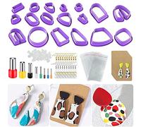 SENHAI Stampini per argilla polimerica, 18 formine per gioielli, con biglietti per orecchini e ganci