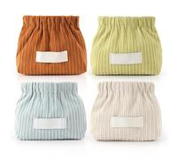 SenhE 6 PCS Corduroy Elastic Hair Tie Organizer, 2024 New Corduroy Elastic Storage Bag, Mini Makeup Bag Portable Hair Accessories Jewelry Storage Organizer for Girl Women Travel, Home Use (6 PCS)
