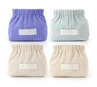 SenhE 6 PCS Corduroy Elastic Hair Tie Organizer, 2024 New Corduroy Elastic Storage Bag, Mini Makeup Bag Portable Hair Accessories Jewelry Storage Organizer for Girl Women Travel, Home Use (6 PCS)