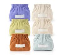 SenhE 6 PCS Corduroy Elastic Hair Tie Organizer, 2024 New Corduroy Elastic Storage Bag, Mini Makeup Bag Portable Hair Accessories Jewelry Storage Organizer for Girl Women Travel, Home Use (6 PCS)