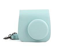 SENHE Custodia protettiva in pelle per fotocamera a colori per fotocamera a tracolla adatta per Fuji Fit per Polaroid Mini 8 8+ 9 Fit per Instax Pu, Azzurro