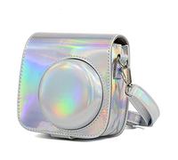 SENHE Mini 8 8+ 9 Symphony borsa per fotocamera retrò in pelle rosa brillante colore custodia protettiva adatta per Fuji Fit per Instax Fit per Polaroid, A, Taglia unica