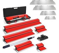 Senhill Kit Spatola per Stucco Spatola in Acciaio Inox Kit Spatole Professionali per Lisciatura Spatola di Finitura con Maniglia di Estensione e Lama di Ricambio (25cm + 40cm + 60cm + 80cm)