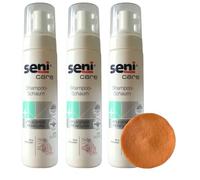 Seni Care - Shampoo a schiuma per lavaggio dei capelli senza acqua, 600 ml | Senza risciacquo: per persone che dormono a letto, anziani e persone con disabilità, con neutralizzatore di odori + spugna