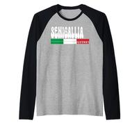 SENIGALLIA City Italia Vintage Bandiera Italia per Gli Amanti dei Viaggi Maglia con Maniche Raglan