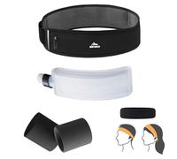 SENIKO Kit di cinturini per cintura da corsa per idratazione, si adatta alla maggior parte dei supporti per telefono per correre a mani libere, cintura da corsa riflettente con porta bottiglia d'acqua