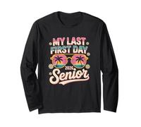 Senior 2026 My Last First Day Retro Tramonto Design Maglia a Manica