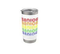 Senior 2027 in Stacked Rainbow Text per i laureati '27 Bicchiere termico in acciaio inox doppia parete