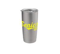 Senior 2027 per i laureati del '27 (tipografia con script gialli) Bicchiere termico in acciaio inox doppia parete
