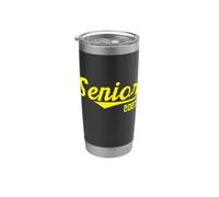 Senior 2027 per i laureati del '27 (tipografia con script gialli) Bicchiere termico in acciaio inox doppia parete