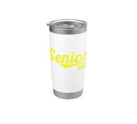 Senior 2027 per i laureati del '27 (tipografia con script gialli) Bicchiere termico in acciaio inox doppia parete
