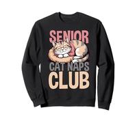 Senior Cat Naps Club Sleeping Kitty con Design Felpa