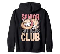 Senior Cat Naps Club Sleeping Kitty con Design Felpa con Cappuccio