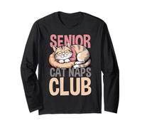 Senior Cat Naps Club Sleeping Kitty con Design Maglia a Manica