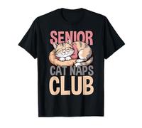 Senior Cat Naps Club Sleeping Kitty con Design Maglietta