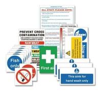 Senior Catering Pacchetto Igiene segno contiene 17 norme igieniche in cucina e le comunicazioni di sicurezza.