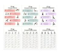 Senior Chair Workout Set, 30 Day Exercise Program, 6 Piece Fitness Routine Kit, Low Home Training for Elderly Adults Seniors Mobility Strength Balance Rehab Travel Office Gym Use