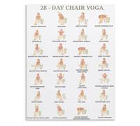 Senior Chair Yoga Pose Chart Canvas Print Gentle Exercise Poster Mobility Flexibility Guide for Living Room Bedroom Home Gym(Unframed,16x24inch(40x60cm))