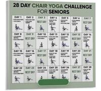 Senior Chair Yoga Poster: 28 Day Home Exercise Guide for Mobility and Flexibility Training(Unframed,08x12inch(20x30cm))