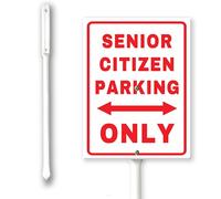 Senior Citizen Parking Only With Arrow Reserved Sign With Stakes Outdoor Lawn Yard Signs 20,3 x 30,5 cm