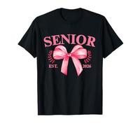 Senior Class of 2026 Pink Coquette Bow Graduation 2026 Maglietta