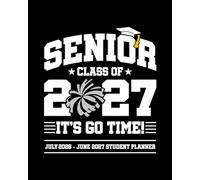 Senior Class of 2027 - July 2026 - June 2027 Student Planner: Senior 2027 School Assignment Book (Cheerleading Silver Pom Poms Cover)