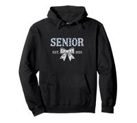 Senior EST 2025 Fiocco Blu Floreale Classe Orgoglio Felpa con Cappuccio