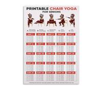 Senior Fitness Poster, 28-Day Chair Yoga Program for Beginners, Step-by-Step Exercise Guide, Large Print Wall Art for Home & Bedroom(Framed,08x12inch(20x30cm))