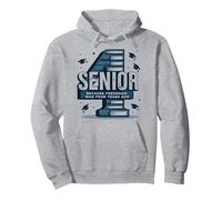 Senior: Freshman Was Four Years Ago - Regalo di Laurea Felpa con Cappuccio, Unisex per Adulti, Grigio Melange, L
