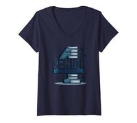 Senior: Freshman Was Four Years Ago - Regalo di Laurea Maglietta con Collo a V, Donna, Navy, XL