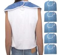 Senior Mealtime Guard- Waterproof Vinyl Backing, Washable Absorbent Polyest | Eating Cloth, Feeding Bib, Adult Bibs 5 Pcs Dining ClReusable Clothing Protectors For Elderly Men And Women, Machine Washable
