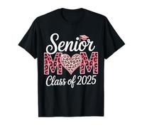 Senior Mom Class of 2025 Pink Leopard Graduation Style Maglietta