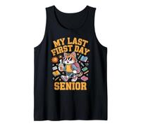 Senior My Last First Day Divertente Cool Cat Back To School Tee Canotta