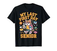 Senior My Last First Day Divertente Cool Cat Back To School Tee Maglietta