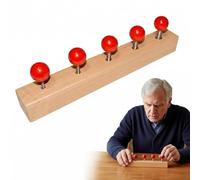 Senior Red Knob Busy Board, Wooden Hand Dexterity Activity Board for Seniors, Grip Strength Practice, Fine Motor Skills Training, Hand Eye Coordination and Focus Activities