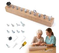 Senior Tool Matching Busy Board with Screws and Fasteners, Wooden Activity Board for Seniors, Hand Dexterity Practice, Fine Motor Skills Training, Coordination Exercises