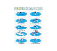Senior Water Aerobics Poster Aquatic Exercise Guide Low Impact Pool Workout Chart Home Bathroom Pool Room Decor(Unframed,16X24inch(40X60cm))