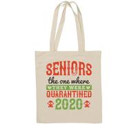 Seniors the one where they were quarantined 2020 divertente slogan Natural Cotton Tote Bag Bianco