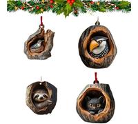 SENIURIS Decorazioni per albero di Natale della foresta, ornamento acrilico 2D, ornamento acrilico da appendere per feste (stile 3)