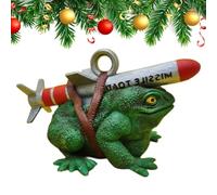 SENIURIS Missile rospo ornamento Natale rana decorazione, brutto resina dipinto Razzo Razzo Rana Ciondolo Unico Pun Gag Prodotto.