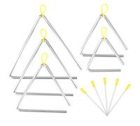 SENJEOK 5 campanelle triangolari di 5 dimensioni, 10, 12, 15, 17, 20 cm, percussioni a mano triangolari con attaccante per rima, chiesa, fattoria