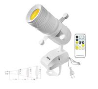 SENLAN Faretto a LED modellabile con supporto regolabile, faretto per galleria, muserm, concerti, palcoscenico (bianco)