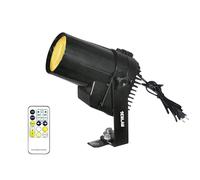 SENLAN - Luce PinSpot, 12 W, doppio bianco / bianco freddo e bianco caldo, luce LED da discoteca per Mirro Ball, luci da palcoscenico PinSpot DJ con controller IR