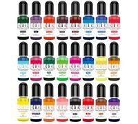 SENLINLIN Pigmenti a Base d’Acqua 24 Colori Liquidi 10ml - Colorante per Gesso, Cemento, Resina Epossidica, Polvere da Colata, Artigianato DIY, Decorazioni Creative