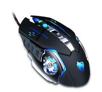 SenLiYuan Mouse da gioco cablato ad alte prestazioni, 3200 DPI, supporto interruttore a 4 livelli, con pulsanti programmabili retroilluminati RGB per PC/Mac (nero)